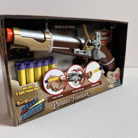 NEW Buzz Bee Air Blasters PIRATES FLINTLOCK Foam Dart Blaster - Picture 3 of 3